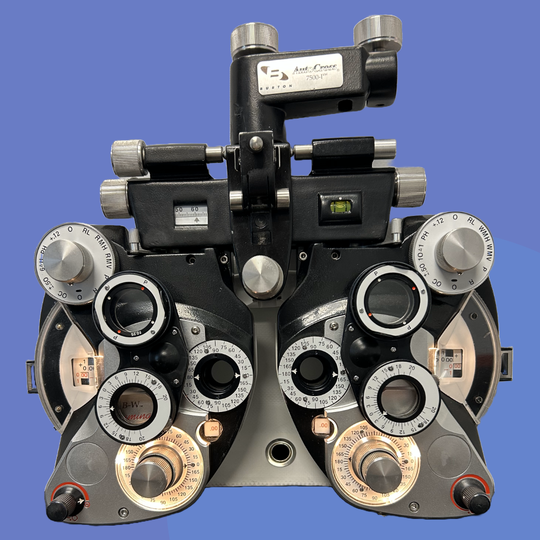 Enhance your eye exams with the Burton 7500 I Auto Cross Illuminated Phoropter. Designed for precision and ease of use, this phoropter offers smooth adjustments and bright cross-cylinder illumination for accurate refractions. Shop now at Medequip4less.com for top-quality ophthalmic equipment!