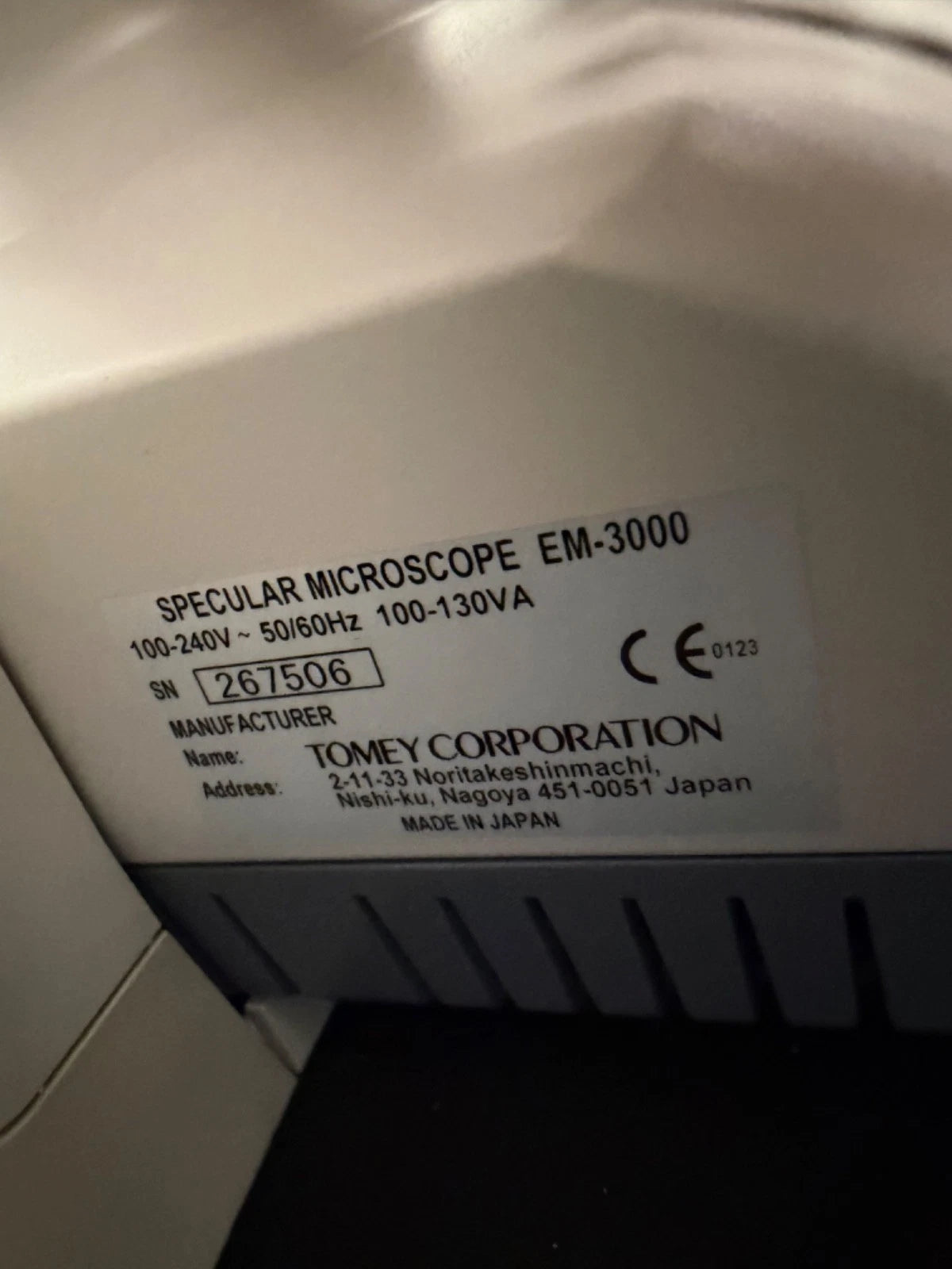 Tomey EM 3000 Specular Microscope